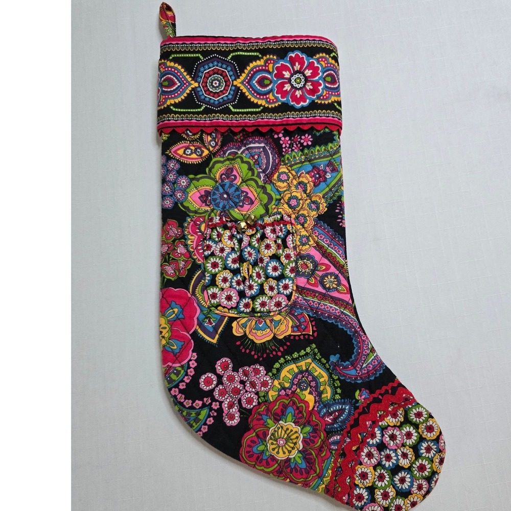 Vera Bradley Symphony in Hue Quilted Christmas Stocking Retired Pattern Floral